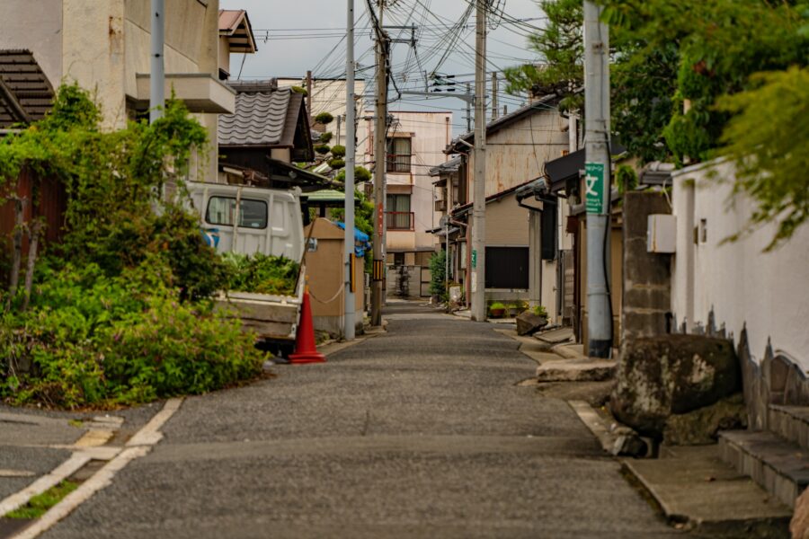 私道に面する家